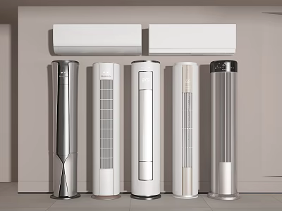 Various Modern Air Conditioning Fans With Sleek Designs For Indoor 3d model