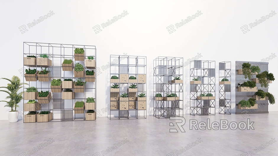 Modern Plant Frame Partition Wall Grid Frame model