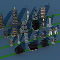 Various Traditional Tower Models Showcasing Diverse Architectural Designs And Structures