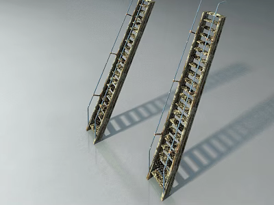 Household Metal Ladders With Sturdy Handrails For Home Use And Safety 3d model