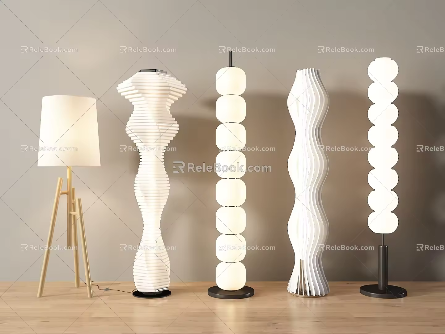 Modern floor lamp floor lamp cream wind floor lamp gourd string floor lamp grass skirt floor lamp bedroom floor lamp bedside floor lamp atmosphere lamp 3d model