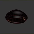 Stylish Black Beret with Brown Leather Strap and Metal Buckle for Daily Use