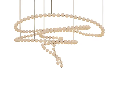 Unique Beaded Chandelier With Intertwined Spiral Design For Modern Home Decor 3d model