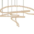 Unique Beaded Chandelier With Intertwined Spiral Design For Modern Home Decor