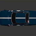 Vintage Blue Racing Car with White Stripes Number 16 and Gold Wheels