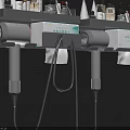 Wall Mounted Bathroom Set With Toiletries Hair Dryer And Tissue Holder