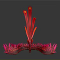 Red Phoenix Flying With Vibrant Red Feathers And Flowing Tail In Dynamic Posture 3d model