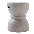 Concrete Side Table With Modern Minimalist Design Rounded Shape And Side Opening 3d model