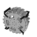 Industrial Metal Fan Impeller With Blades And Black Mounting Brackets