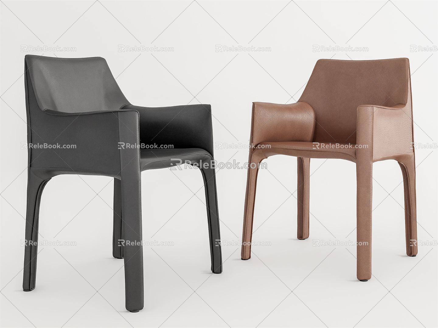 Modern Dining Chair Leather Dining Chair Single Chair 3d model