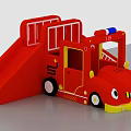 Kindergarten Red Fire Truck Toy With Ladder And Blue Siren Light For Kids Playtime