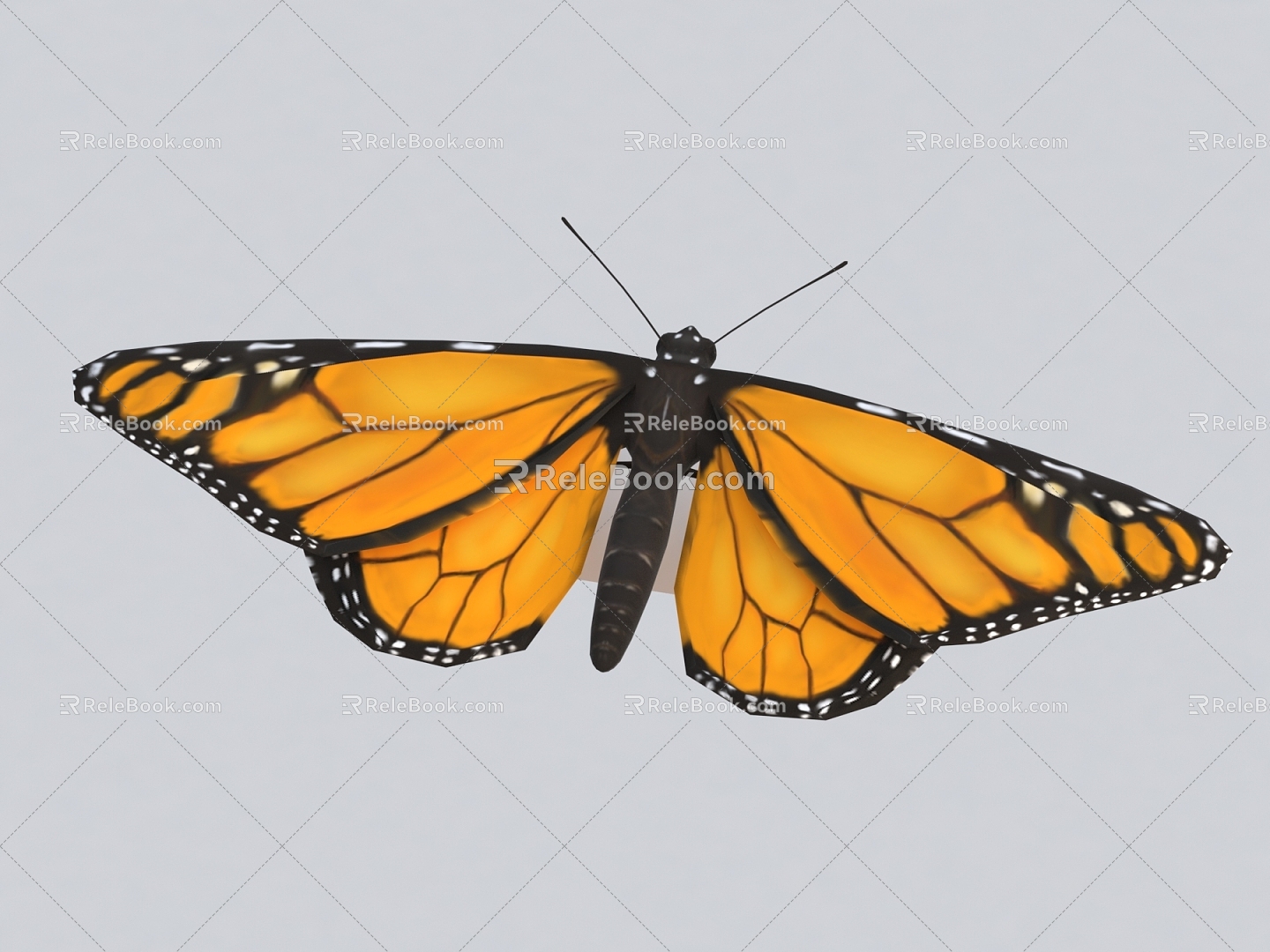 Butterfly Insect Golden Phoenix Butterfly Multi-tailed Phoenix Moth Blue Flash Butterfly 3d model