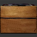 Vintage Wooden Box With Circular Holes Metal Parts And Clock Design