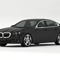 Black BMW Sedan With Modern Sleek Design And Silver Alloy Wheels