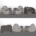 Modern Single Sofa Casual Sofa Lazy Sofa Sofa Chair Backrest Sofa Blanket Pillow 3d model