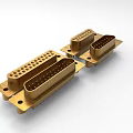 Industrial Connectors with Golden Finish Multiple Pins and Metal Construction for Electrical Use