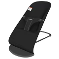 Black Fabric Seat Back Cushion With Adjustable Metal Straps And Label