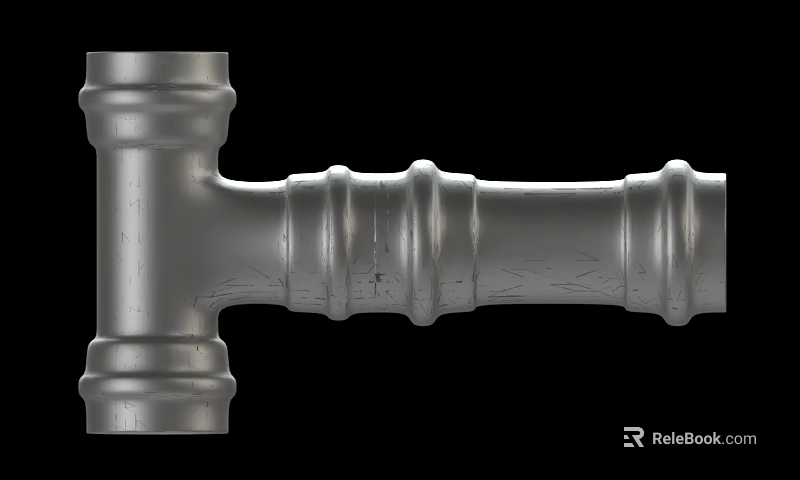 Durable Industrial Metal Pipe With Threaded Connections And Heavy Duty Plumbing Construction 3d model 