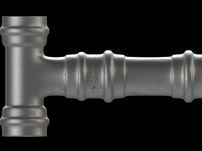Durable Industrial Metal Pipe With Threaded Connections And Heavy Duty Plumbing Construction 3d model