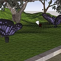 Illuminated Butterfly Shaped Outdoor Lights with Intricate Patterns in Garden Grass