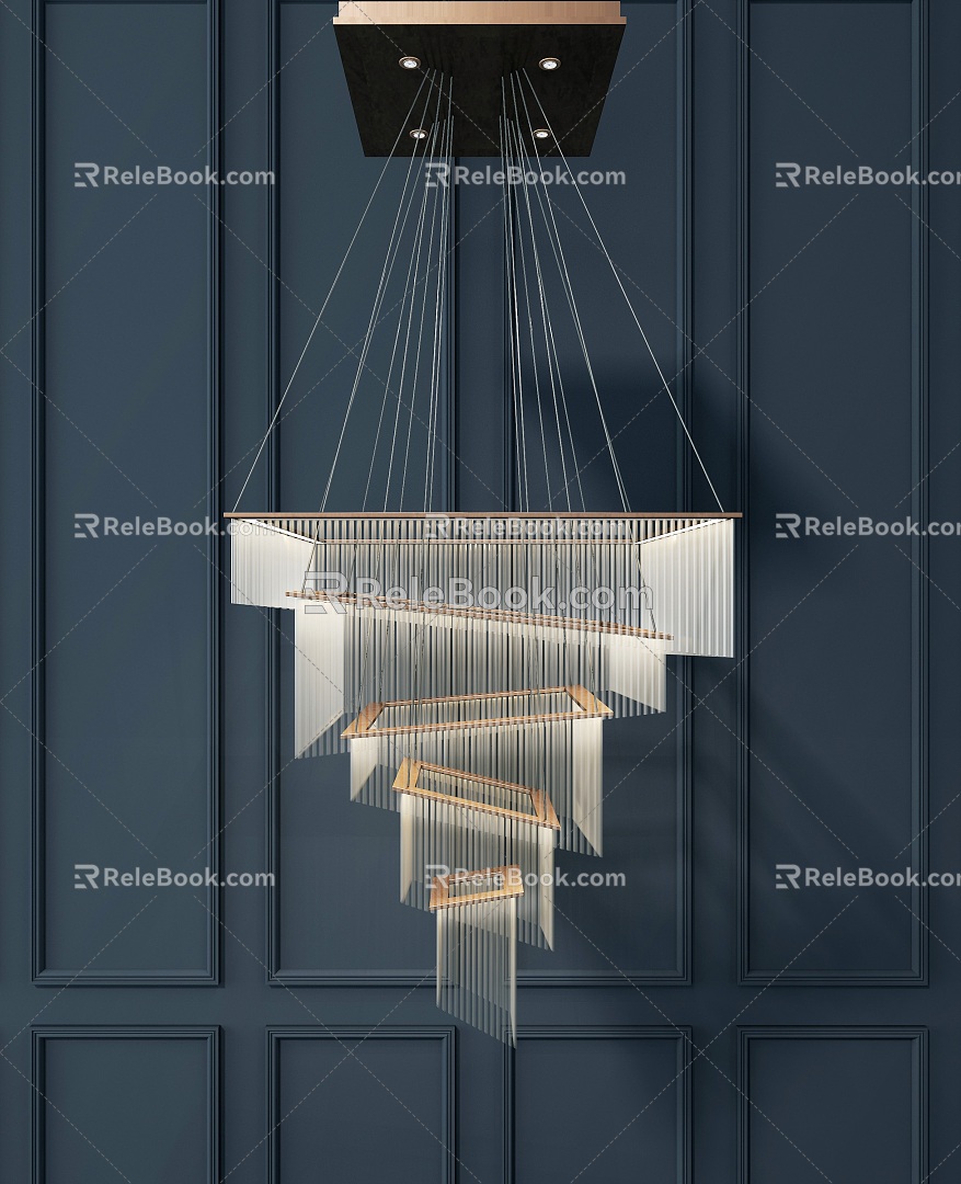 Modern crystal chandelier 3d model