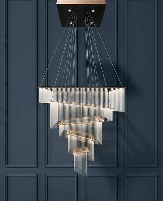 Modern crystal chandelier 3d model