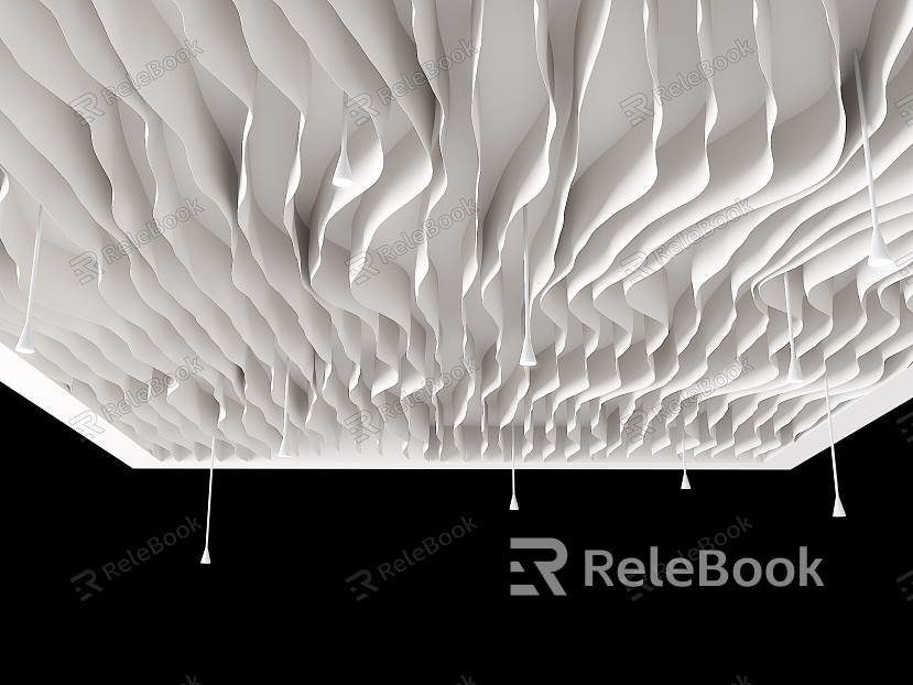 Special-shaped ceiling ceiling corrugated wave ceiling random curling paper yoga room ceiling dance room ceiling method model