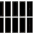 Black Decorative Panels With Golden Borders In Multiple Design Styles For Home Decor 3d model