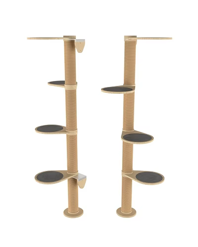 Cat Tree with Multiple Platforms Jute Rope Scratching Posts Brown Black for Cats Play Rest 3d model