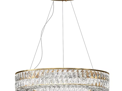Elegant Crystal Chandelier With Gold Frame Modern Design For Home Interior 3d model