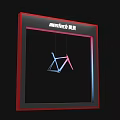 Meritech Event Display Wall With Red Frame Hanging Bicycle Model And Neon Lights