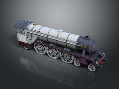 vintage train steam train carriage locomotive head steam carriage train modern vehicle 3d model