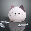 Cute Cat Shaped Decorative Ornament Set With Fishbone Decorations For Home 3d model