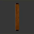 Brown Wooden Double Door With Vertical Metal Bars And Classic Frame Design