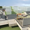 Ancient Architecture Complex Featuring Traditional Gray Tile Roofs Courtyard Layout And Modern Terrace