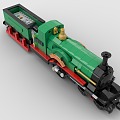 Lego toy building blocks train pull freight train transport train 3d model