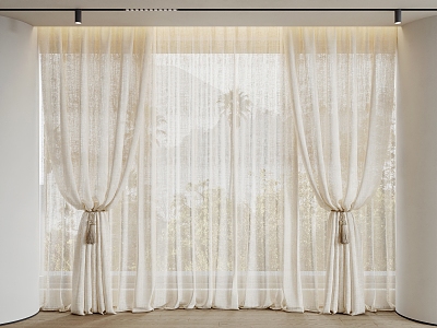 Curtain Screen Pleated Curtain 3d model