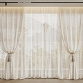 Curtain Screen Pleated Curtain 3d model