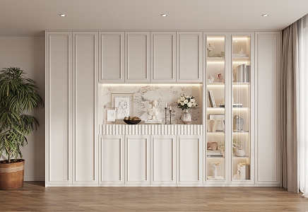 French Cream Style Bookcase Ornaments 3d model