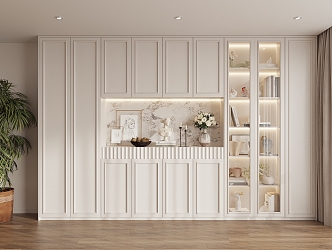 French Cream Style Bookcase Ornaments 3d model