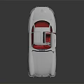 Vintage Classic Car with Gullwing Doors Silver Body Red Interior Retro Design
