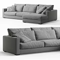 Modern Gray Sectional Sofa With Soft Plush Cushions And Chaise Lounge Design