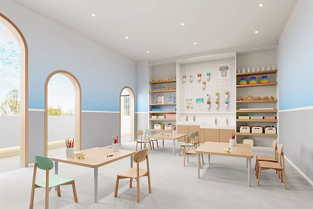 Modern Kindergarten Classroom 3d model