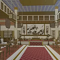 Chinese-style main hall ancient style main hall ancient 3d model