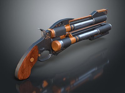 vintage pistol musket short musket 3d model