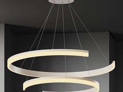 Modern Chandelier Light Luxury Minimalist Cream Style 3d model