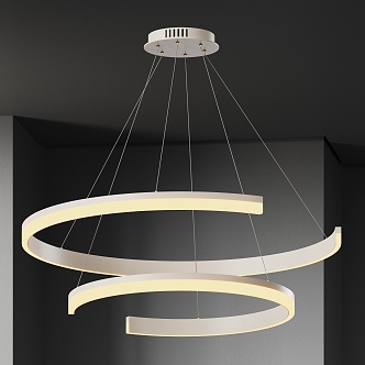 Modern Chandelier Light Luxury Minimalist Cream Style 3d model