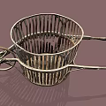 Antique Metal Wheelbarrow With Round Wire Basket Handles And Spoked Wheels