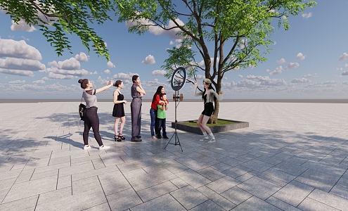 People Live Dancing Point Cache 3d model