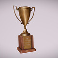 Modern Trophy Podium Cartoon Trophy 3d model